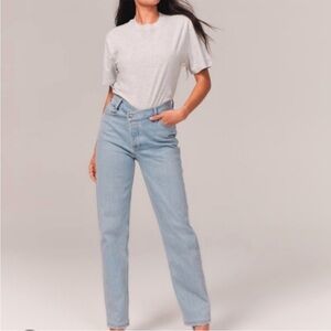 Abercrombie & Fitch The Dad High Rise Jean Women’s Sz 25 Criss-Cross Waistband